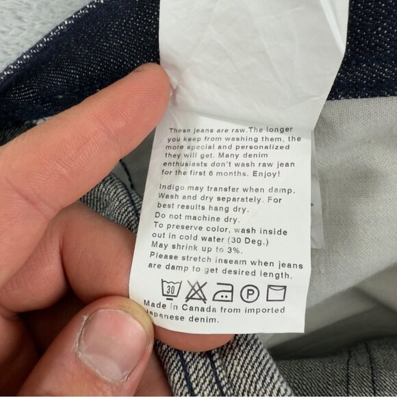 Naked and Famous Men's Size 32x32.5 Weird Guy Red Core Selvedge Raw Denim Jeans - Picture 9 of 11